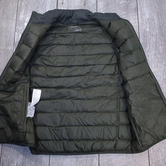 Eddie Bauer Vest Mens Small Green EB 600 Down Puffer Quilted Outdoor Hiking - Picture 2 of 10